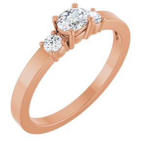 14K Rose Gold 4.5x3.5 mm Oval Ring Mounting