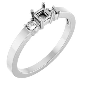 Continuum Sterling Silver 3x3 mm Square Ring Mounting – image 2