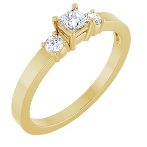 18K Yellow Gold 3x3 mm Square Ring Mounting
