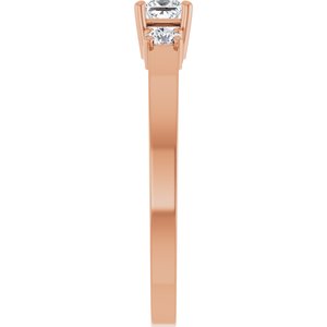 18K Rose Gold 3x3 mm Square Ring Mounting – image 7