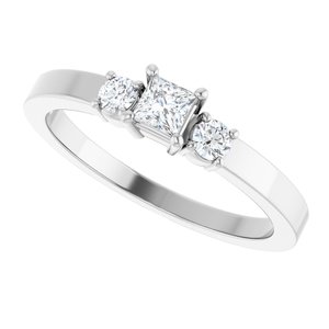 Platinum 3x3 mm Square Ring Mounting – image 8