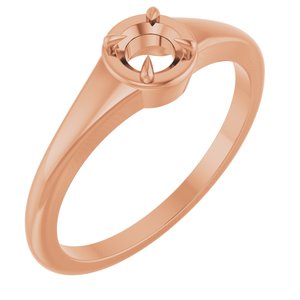 18K Rose Gold 4.1 mm Round Ring Mounting – image 2