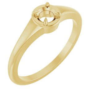 10K Yellow Gold 4.1 mm Round Ring Mounting – image 2