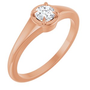 10K Rose Gold 4.1 mm Round Ring Mounting