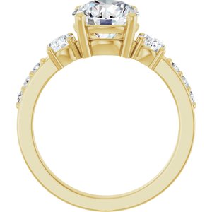 10K Yellow Gold 8 mm Round Ring Mounting – image 3