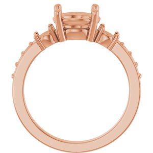 10K Rose Gold 8 mm Round Ring Mounting – image 4