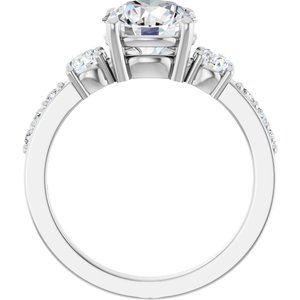 18K White Gold 8 mm Round Ring Mounting – image 3