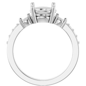 14K X1 White Gold 8 mm Round Ring Mounting – image 4
