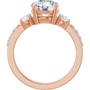 10K Rose Gold 8 mm Round Ring Mounting – image 3