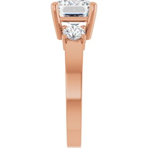 10K Rose Gold 10x7 mm Emerald Ring Mounting – image 7