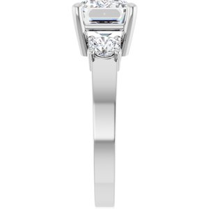 14K X1 White Gold 10x7 mm Emerald Ring Mounting – image 7