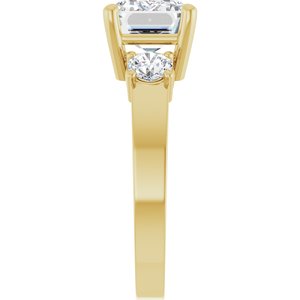 18K Yellow Gold 10x7 mm Emerald Ring Mounting – image 7