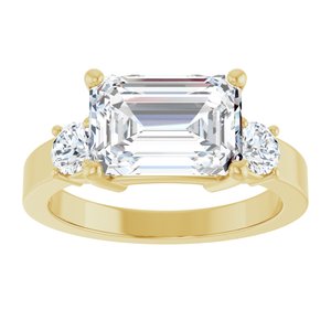 18K Yellow Gold 10x7 mm Emerald Ring Mounting – image 5