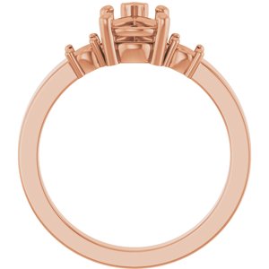 10K Rose Gold 8x6 mm Pear Ring Mounting – image 4