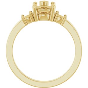 10K Yellow Gold 8x6 mm Pear Ring Mounting – image 4