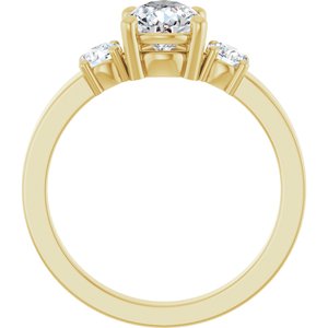 18K Yellow Gold 8x6 mm Pear Ring Mounting – image 3