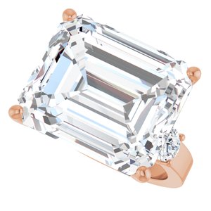 10K Rose Gold 15x13 mm Emerald Ring Mounting – image 8