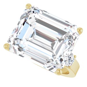 10K Yellow Gold 15x13 mm Emerald Ring Mounting – image 8