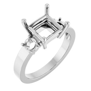 Sterling Silver 7.5x7.5 mm Square Ring Mounting – image 2