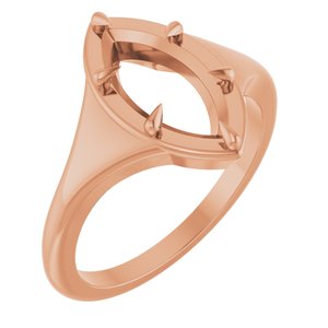 10K Rose Gold 12x6 mm Marquise Ring Mounting – image 2