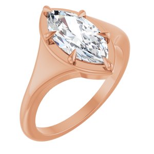 18K Rose Gold 12x6 mm Marquise Ring Mounting