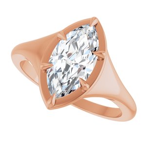 10K Rose Gold 12x6 mm Marquise Ring Mounting – image 8