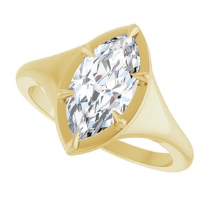 10K Yellow Gold 12x6 mm Marquise Ring Mounting – image 8