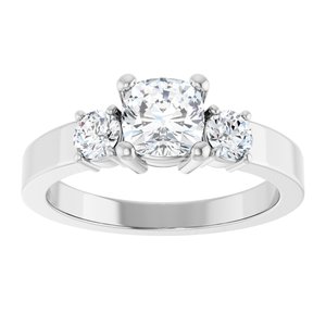 18K White Gold 5.5x5.5 mm Cushion Ring Mounting – image 5