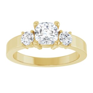 10K Yellow Gold 5.5x5.5 mm Cushion Ring Mounting – image 5