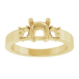 10K Yellow Gold 5.5x5.5 mm Cushion Ring Mounting – image 6