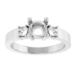 Sterling Silver 5.5x5.5 mm Cushion Ring Mounting – image 6