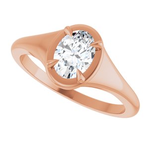 10K Rose Gold 7x5 mm Oval Ring Mounting – image 8