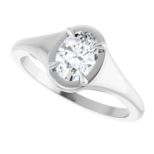 14K X1 White Gold 7x5 mm Oval Ring Mounting – image 8
