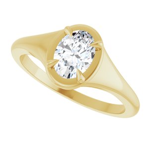 10K Yellow Gold 7x5 mm Oval Ring Mounting – image 8