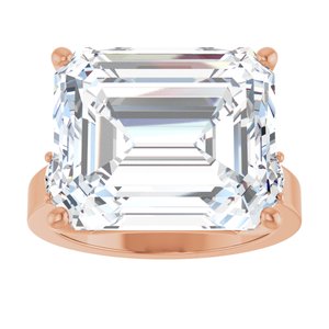 18K Rose Gold 15x13 mm Emerald Ring Mounting – image 5