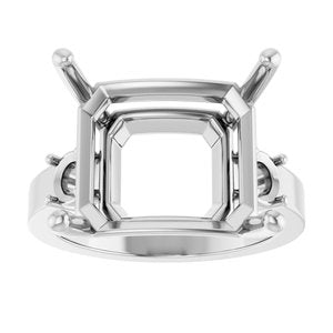 Sterling Silver 15x13 mm Emerald Ring Mounting – image 6
