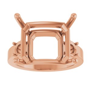 18K Rose Gold 15x13 mm Emerald Ring Mounting – image 6