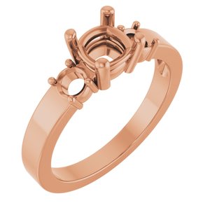 10K Rose Gold 5.5x5.5 mm Cushion Ring Mounting – image 2