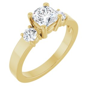 10K Yellow Gold 5.5x5.5 mm Cushion Ring Mounting