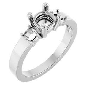 14K X1 White Gold 5.5x5.5 mm Cushion Ring Mounting – image 2