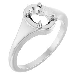 14K X1 White Gold 7x5 mm Oval Ring Mounting – image 2