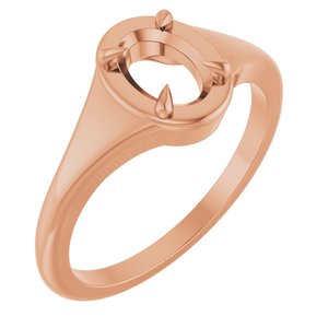 14K Rose Gold 7x5 mm Oval Ring Mounting – image 2