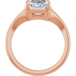 10K Rose Gold 9x7 mm Emerald Ring Mounting – image 3