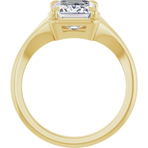 10K Yellow Gold 9x7 mm Emerald Ring Mounting – image 3
