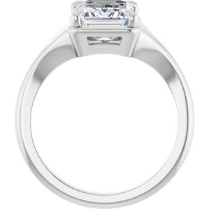 14K X1 White Gold 9x7 mm Emerald Ring Mounting – image 3