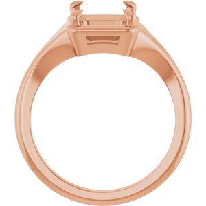 14K Rose Gold 9x7 mm Emerald Ring Mounting – image 4