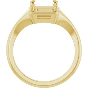 18K Yellow Gold 9x7 mm Emerald Ring Mounting – image 4