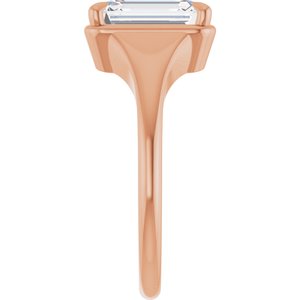 10K Rose Gold 9x7 mm Emerald Ring Mounting – image 7