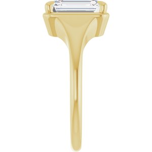 10K Yellow Gold 9x7 mm Emerald Ring Mounting – image 7