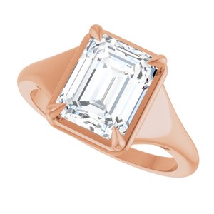 10K Rose Gold 9x7 mm Emerald Ring Mounting – image 8